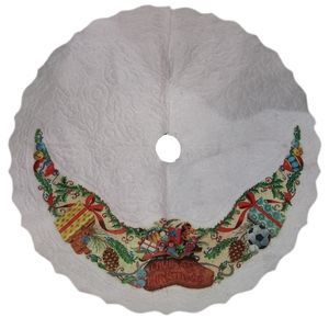 Vintage Rennoc Christmas Tree Skirt Love At Christmas 40" Embossed felt 1982